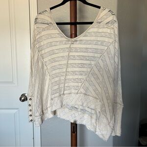 W Cream Free People Oversized Thin Knit Sweater Shirt Size XS |A40